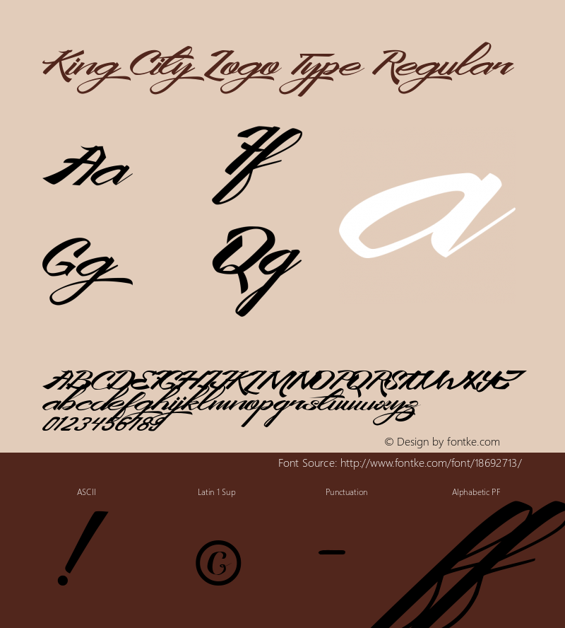 King City Logo Type Regular 1.000 Font Sample