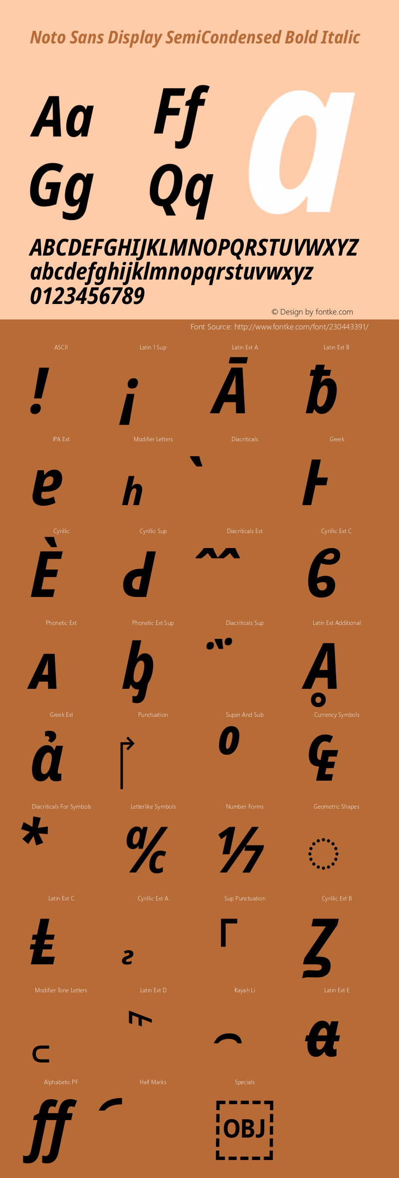 Noto Sans Display SemiCondensed Bold Italic Version 2.007图片样张