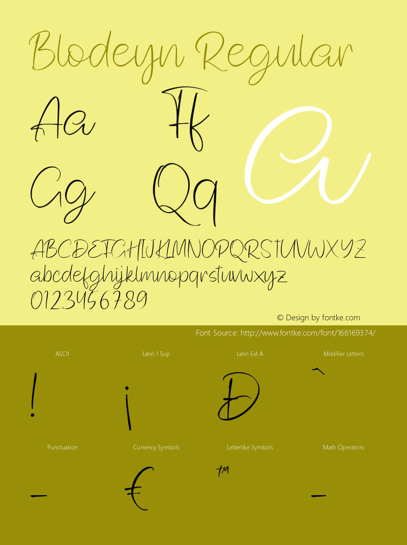 Blodeyn Regular Version 1.000 Font Sample