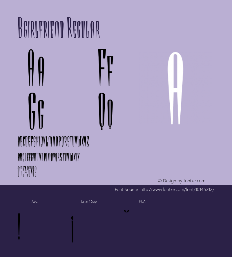 Bgirlfriend Regular Version 001.000 Font Sample