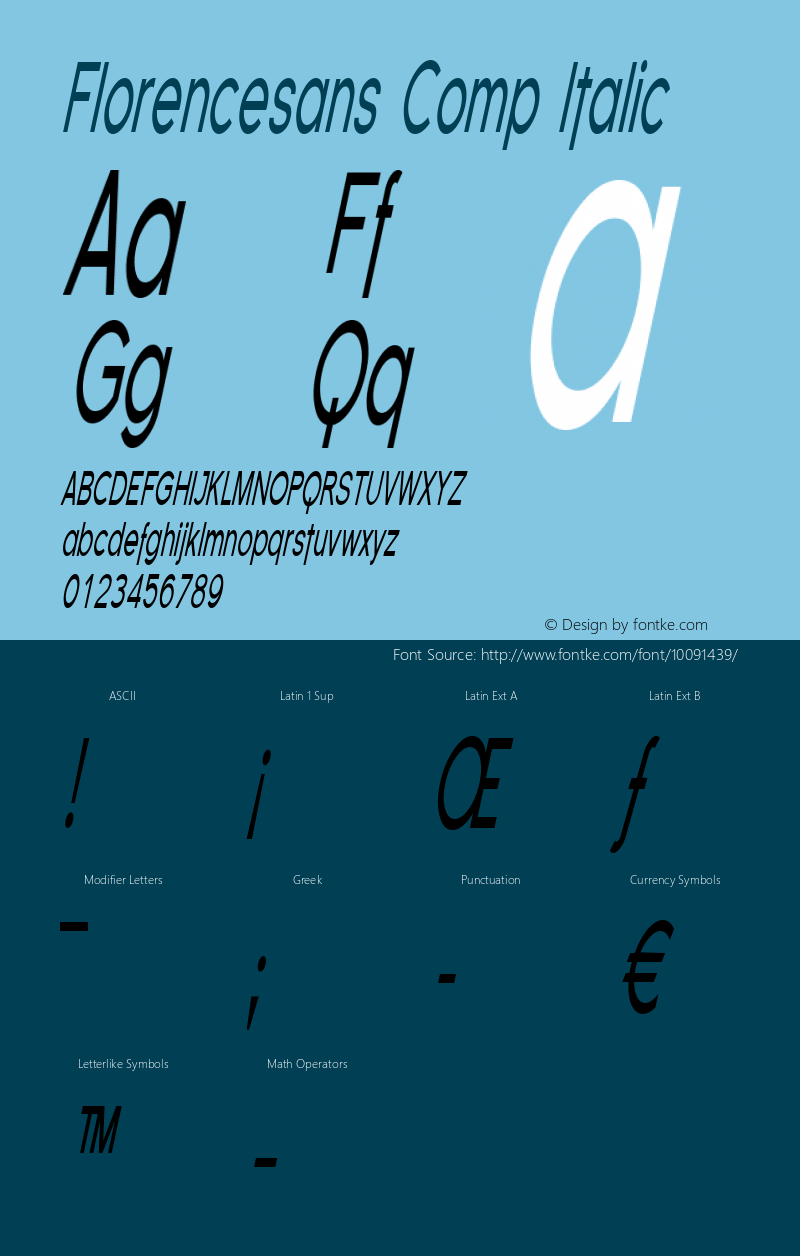 Florencesans Comp Italic 1.0 Font Sample