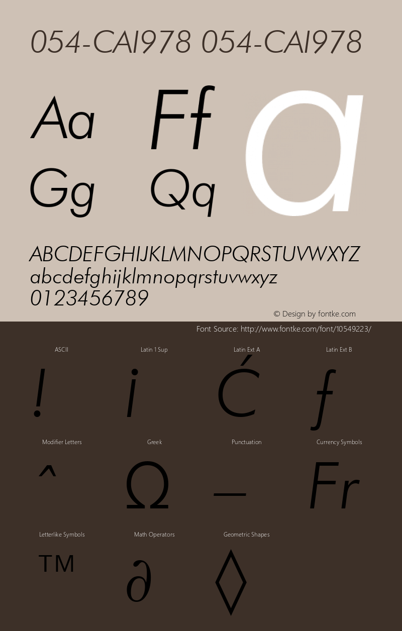 054-CAI978 054-CAI978 Version 3.0 Font Sample