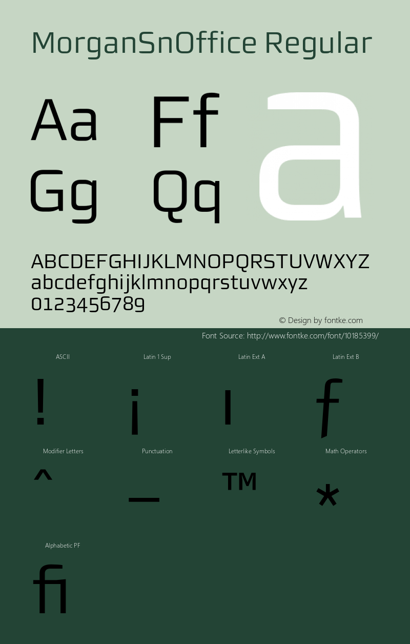 MorganSnOffice Regular 002.000 Font Sample