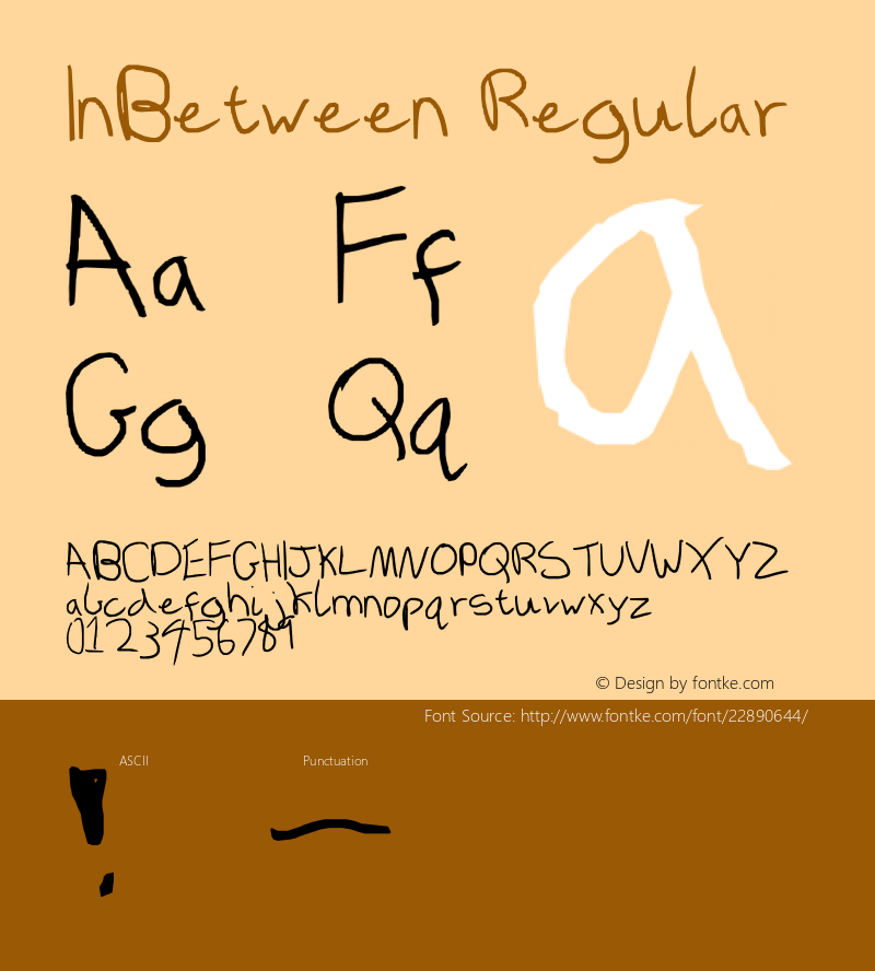 InBetween Lanier My Font Tool for Tablet PC 1.0 Font Sample