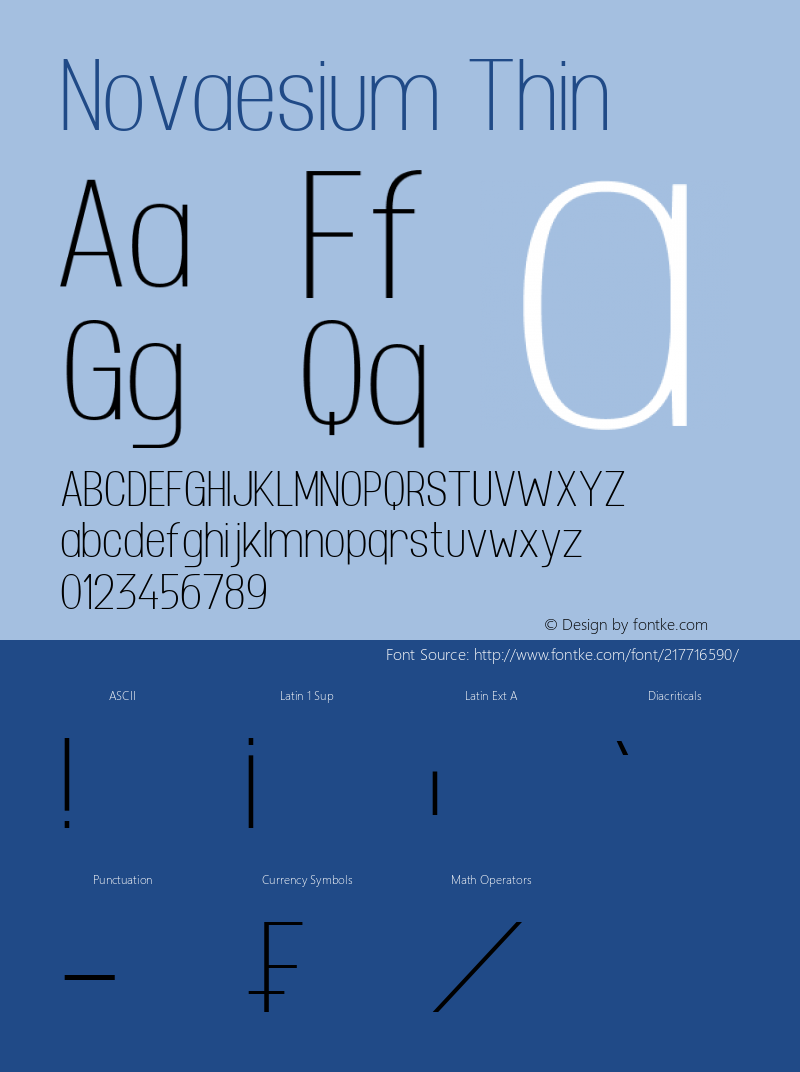 Novaesium Thin Version 1.00;December 29, 2021;FontCreator 13.0.0.2683 32-bit图片样张