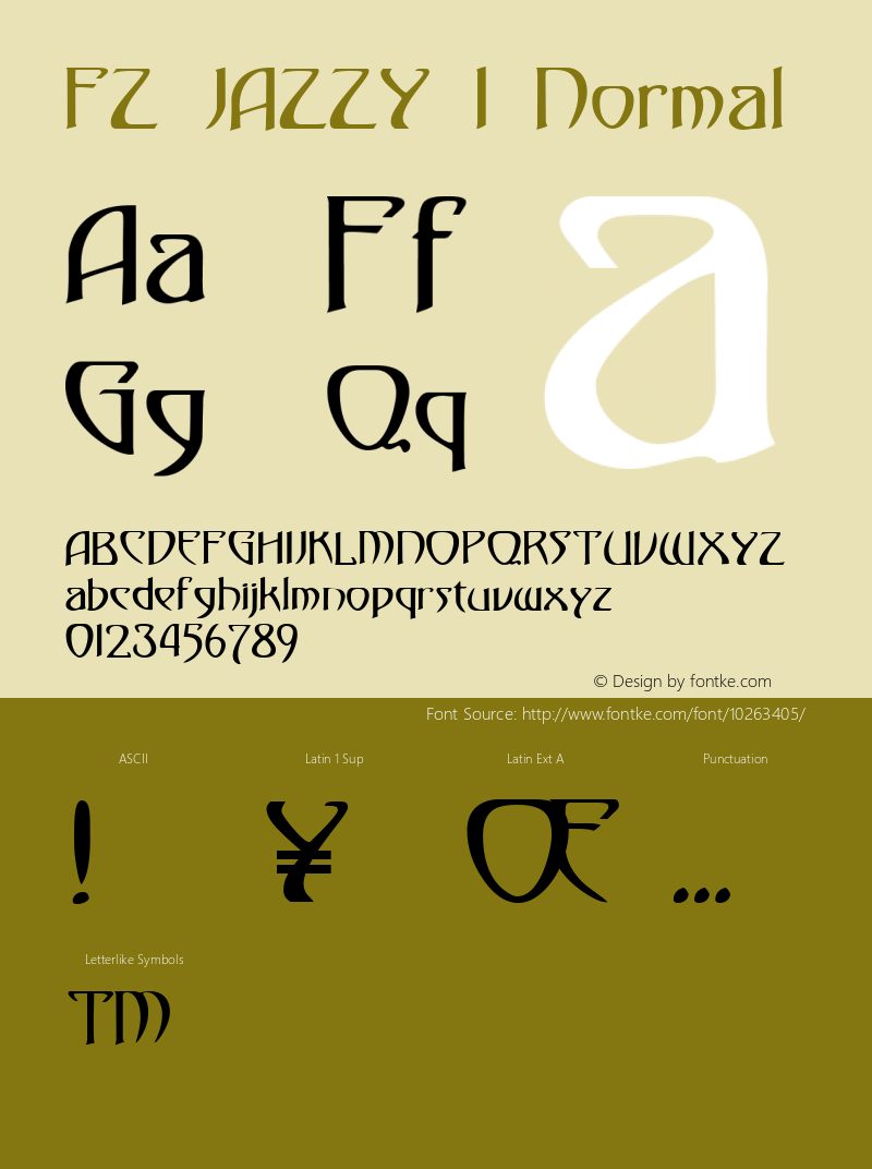 FZ JAZZY 1 Normal 1.0 Wed Apr 20 15:10:46 1994 Font Sample