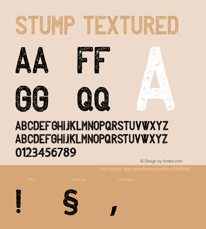 Stump textured Version 1.000 Font Sample