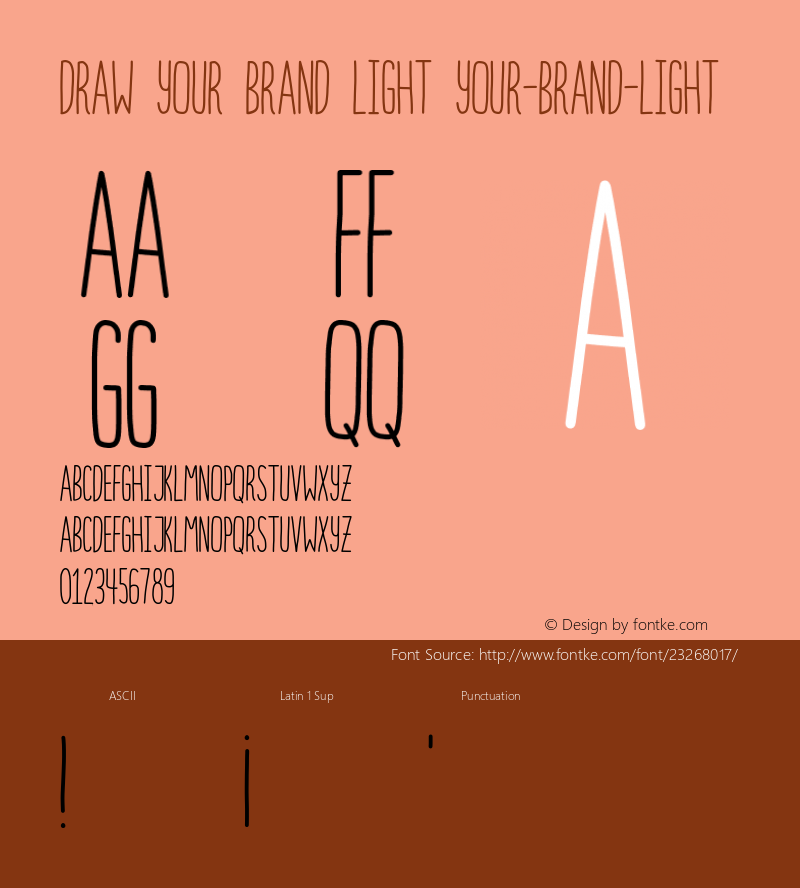 Draw Your Brand Light Version 01.00 Font Sample