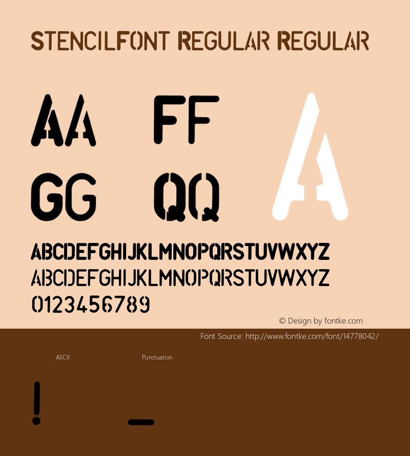 StencilFont Regular Regular com.myfonts.highground.stencil-font.stencil-font.wfkit2.3PQx Font Sample