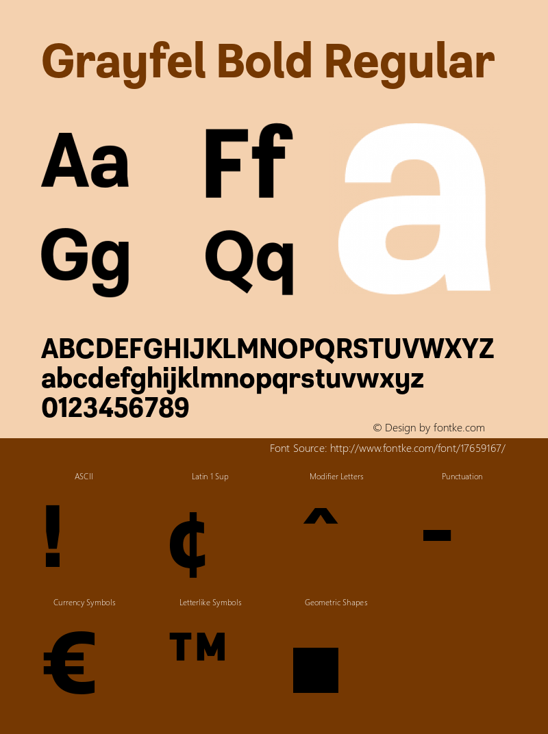 Grayfel Bold Regular Version 1.000 Font Sample