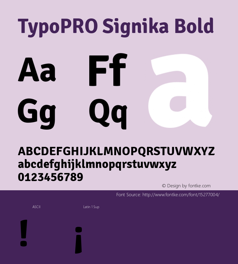 TypoPRO Signika Bold Version 1.001 Font Sample