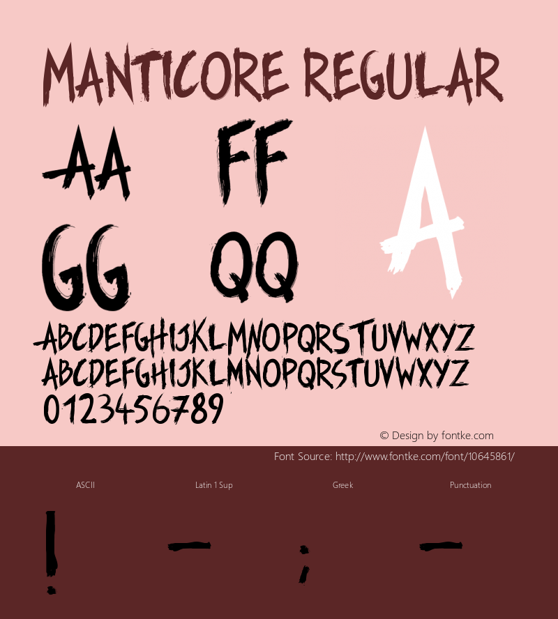 Manticore Regular Version 1.00 February 1, 2015, initial release Font Sample