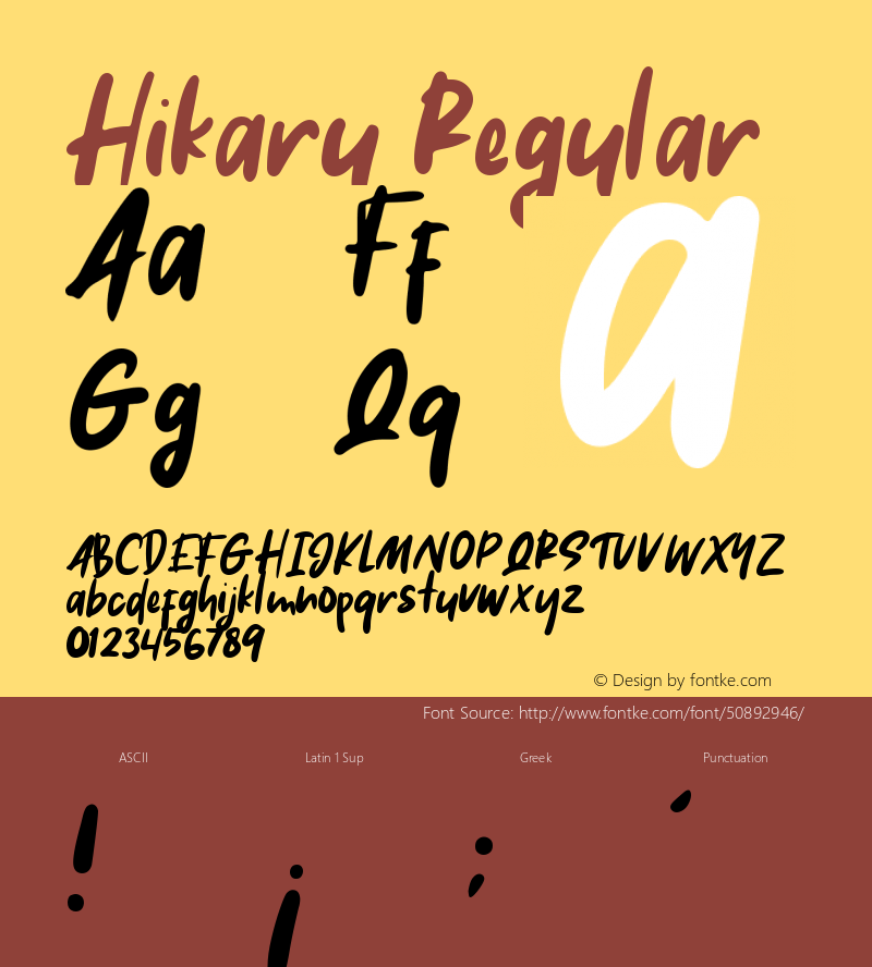 Hikaru Version 1.00;May 29, 2019;FontCreator 11.5.0.2430 64-bit Font Sample