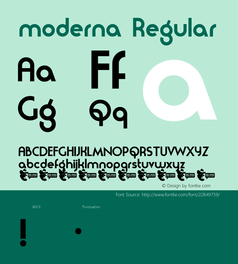 moderna Macromedia Fontographer 4.1.3 3/17/02 Font Sample