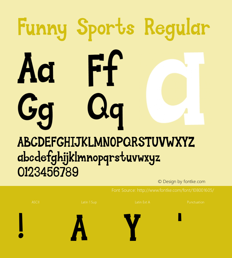 Funny Sports Version 1.00;November 17, 2020 Font Sample