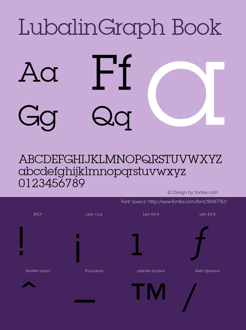 LubalinGraph Book Altsys Fontographer 4.0.2 97.5.15 Font Sample