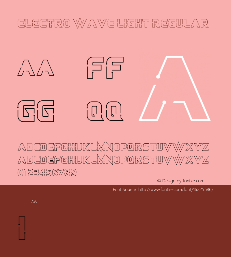 Electro Wave Light Regular Version 1.000 Font Sample