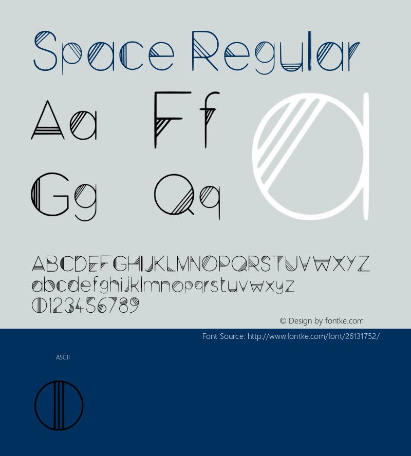 Space Regular Version 001.014 Font Sample