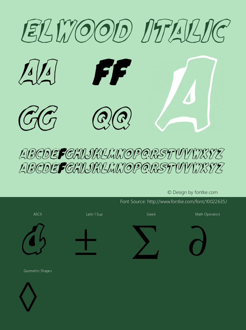 Elwood Italic Altsys Metamorphosis:4/16/92 Font Sample