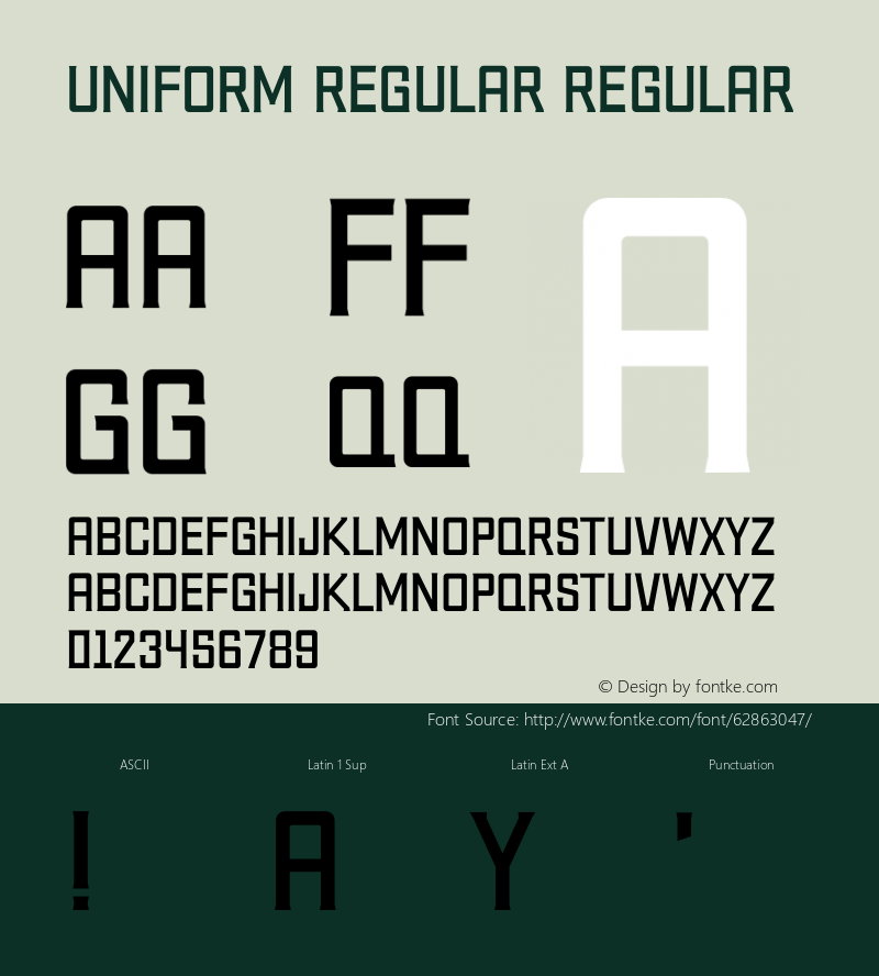 Uniform Regular Version 1.033;Fontself Maker 3.5.1 Font Sample