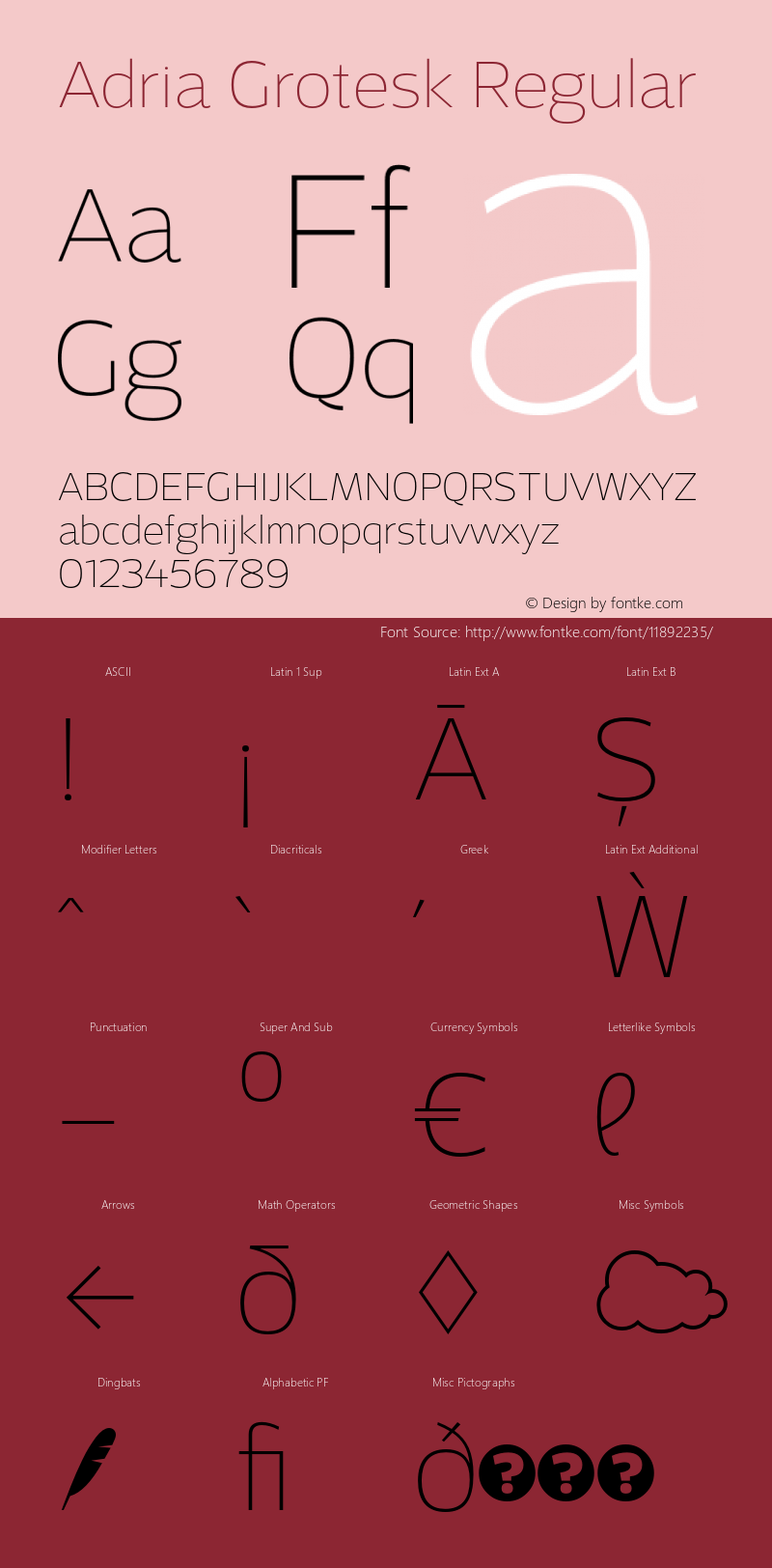 Adria Grotesk Regular Version 1.001 Font Sample