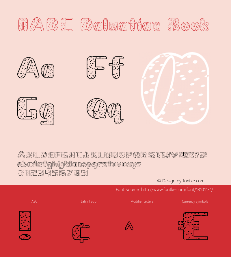 NADC Dalmatian Book Version 1.0 Font Sample