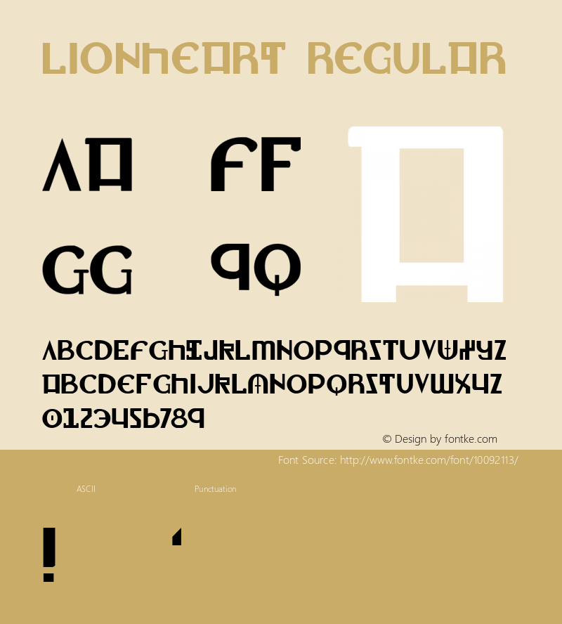 Lionheart Regular 1 Font Sample