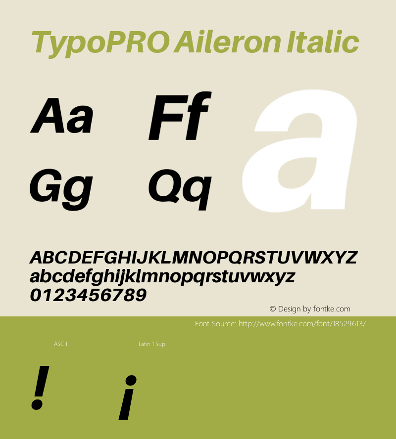 TypoPRO Aileron Italic Version 1.102;PS 001.102;hotconv 1.0.70;makeotf.lib2.5.58329 Font Sample