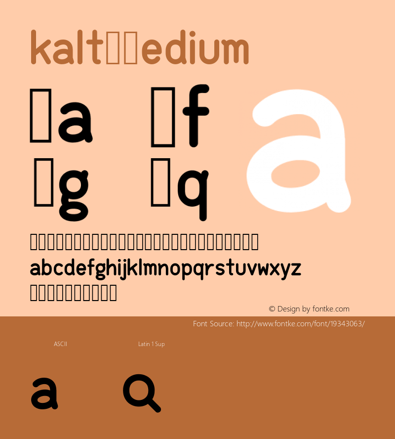 kalt Version 001.000 Font Sample