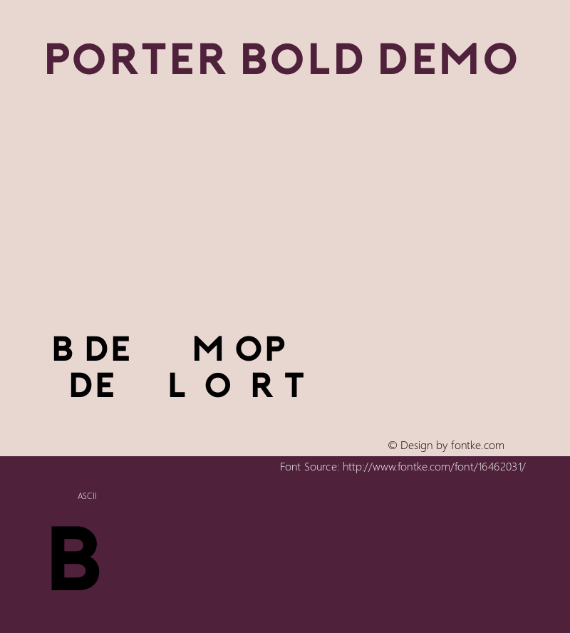 Porter Bold DEMO Version 1.000;PS 001.001;hotconv 1.0.56 Font Sample