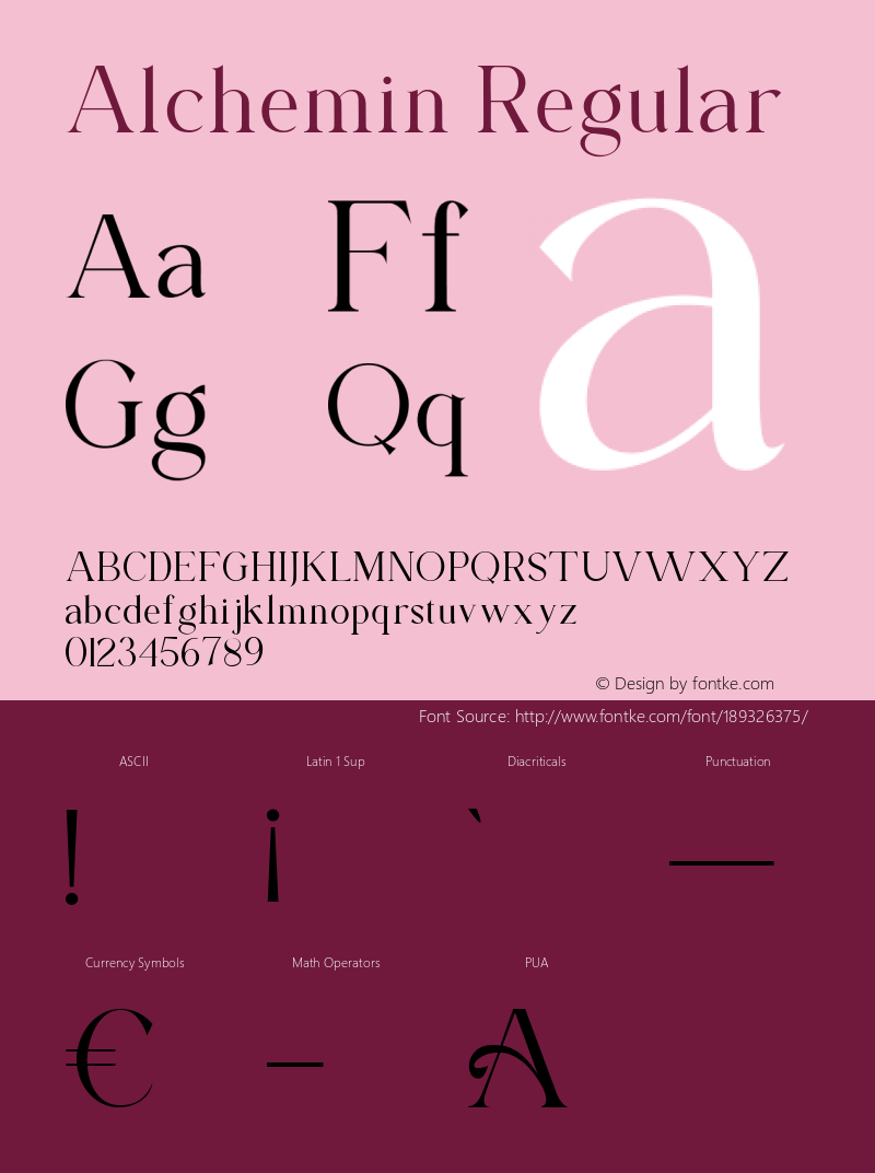 Alchemin Version 1.00;November 24, 2021;FontCreator 12.0.0.2567 64-bit图片样张