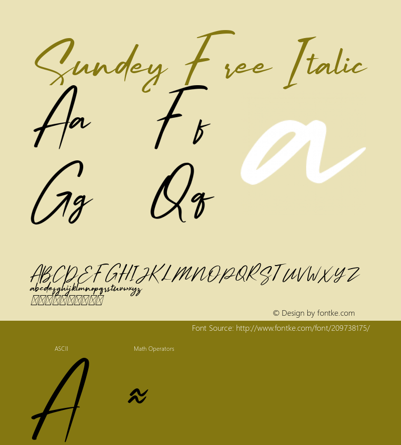 Sundey Free Italic Version 1.000图片样张