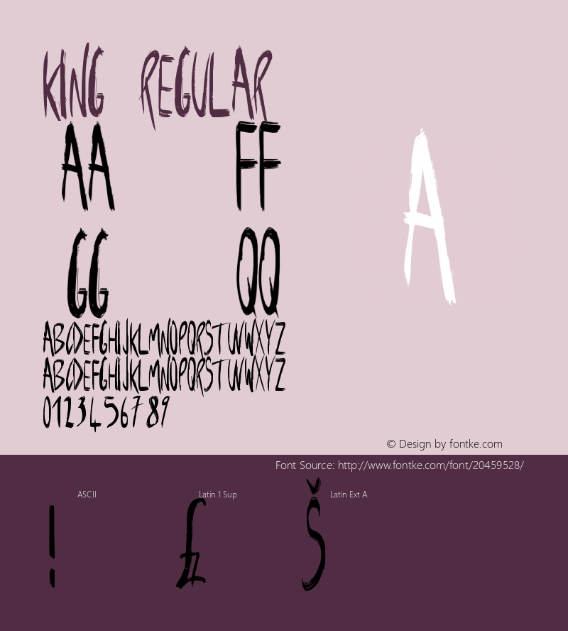 King Version 001.001 Font Sample