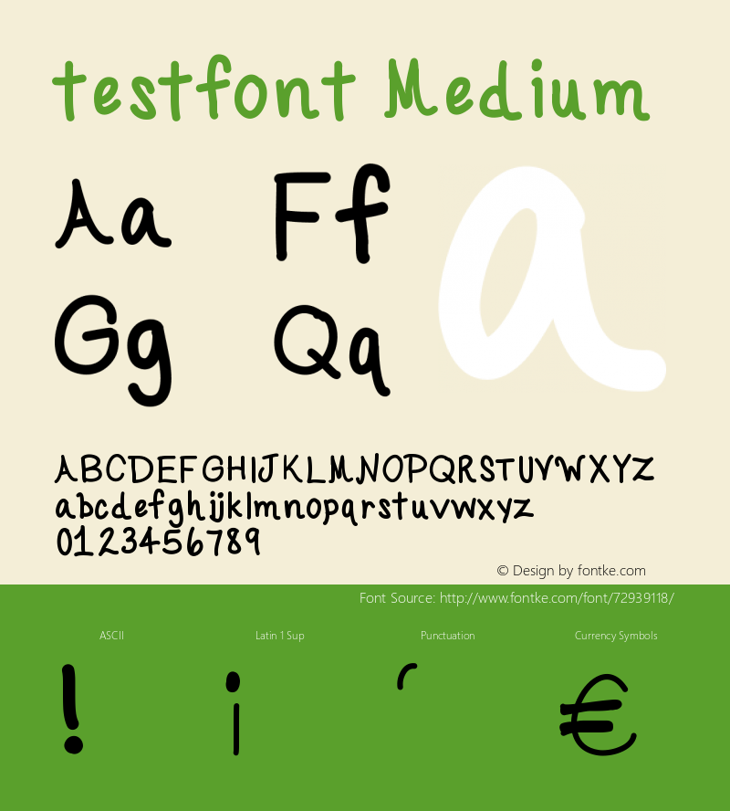 testfont Version 001.000 Font Sample