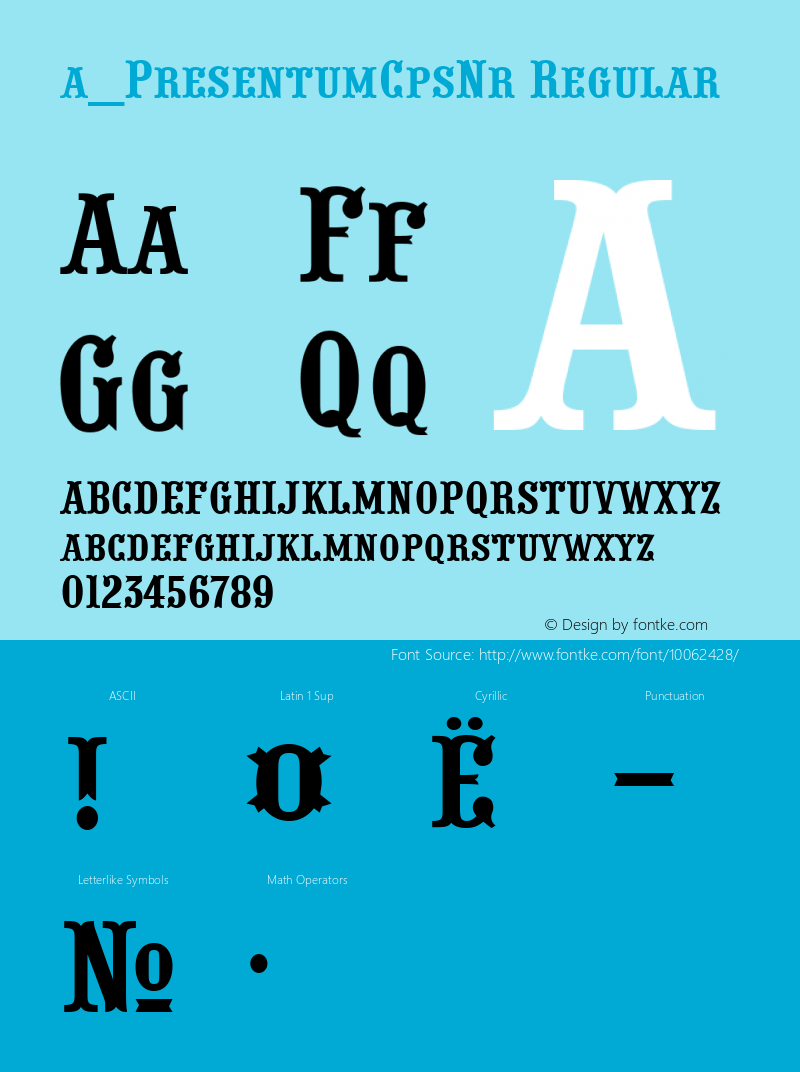 a_PresentumCpsNr Regular 001.002 Font Sample