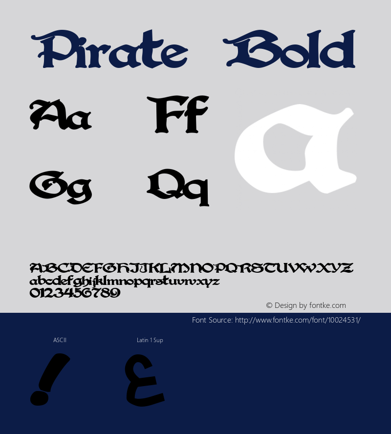 Pirate Bold Unknown Font Sample