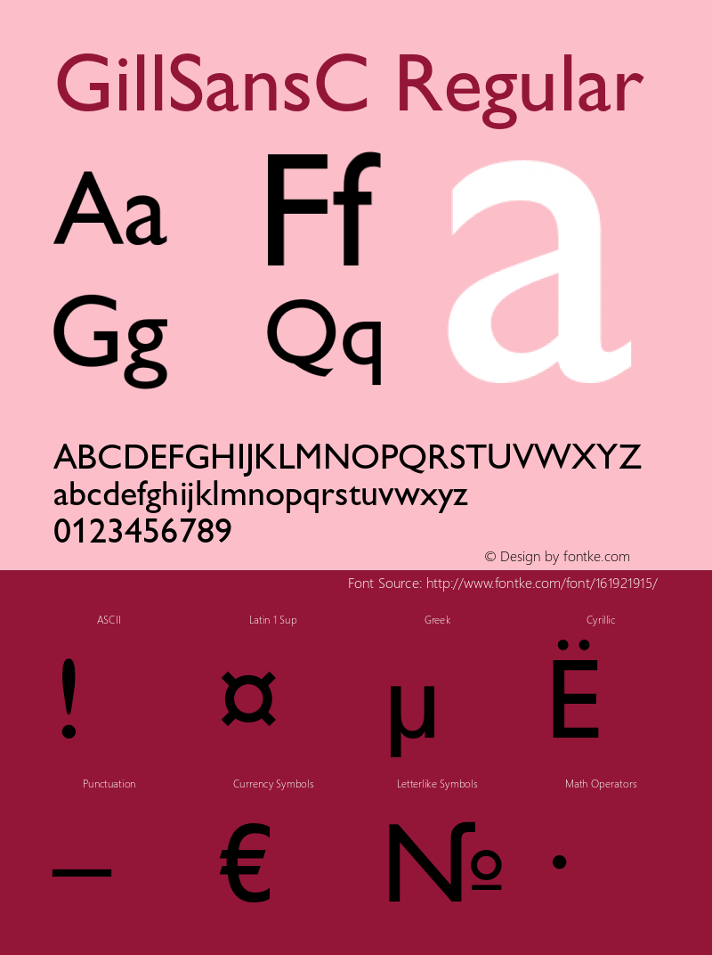 GillSansC OTF 1.0;PS 001.003;Core 116;AOCW 1.0 161 Font Sample