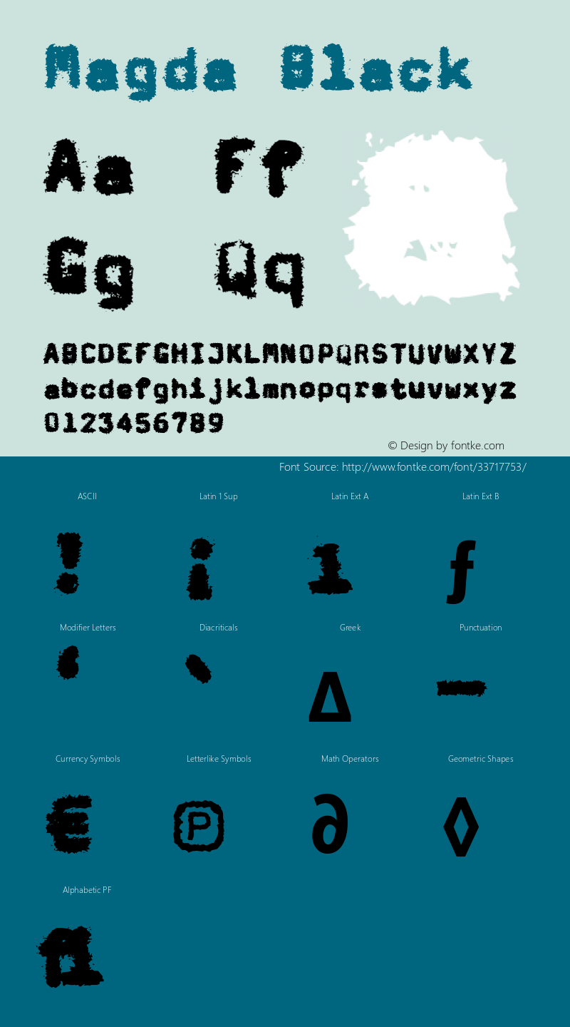 Magda-Black Version 7.504 Font Sample