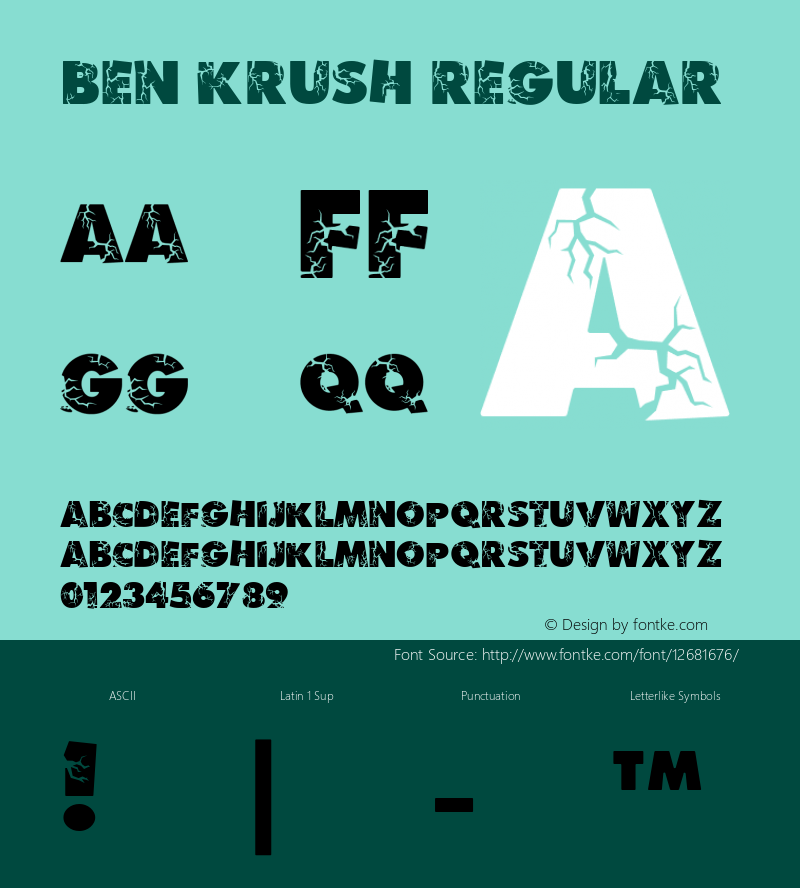 Ben Krush Regular Altsys Metamorphosis:8/28/92 Font Sample