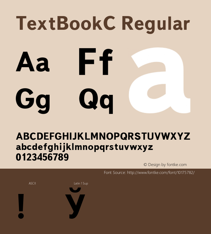 TextBookC Regular 001.000 Font Sample