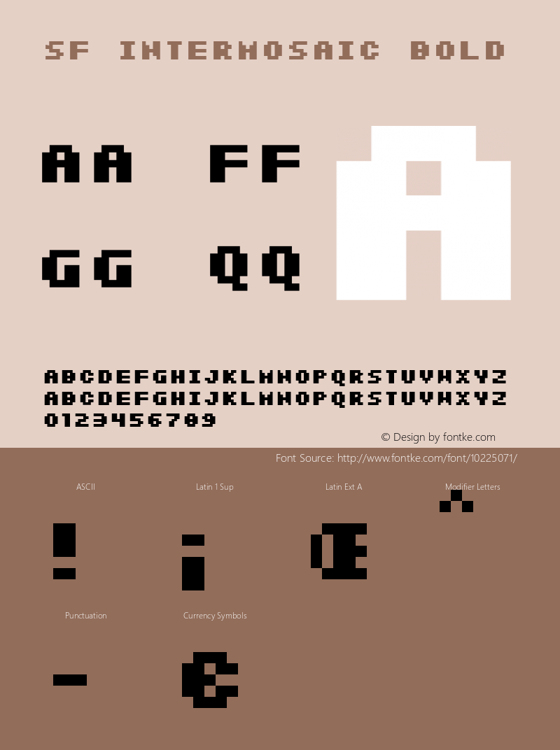 SF Intermosaic Bold Version 1.1 Font Sample