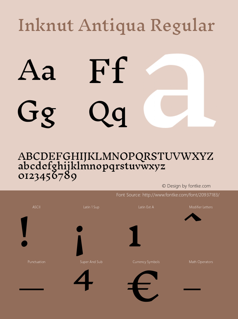 Inknut Antiqua Version 1.002 Font Sample