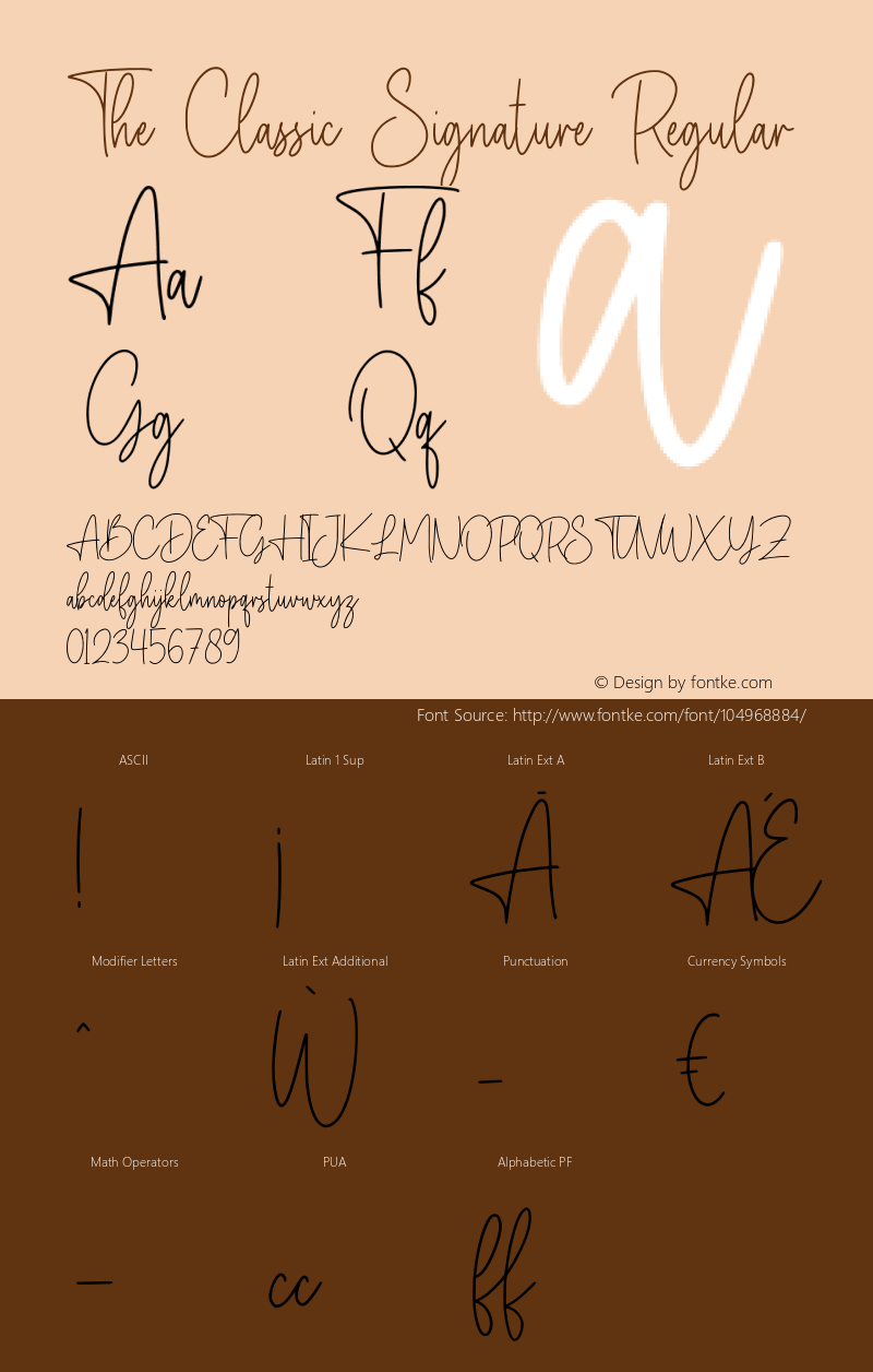 The Classic Signature Version 1.00;January 22, 2021;FontCreator 12.0.0.2567 64-bit Font Sample