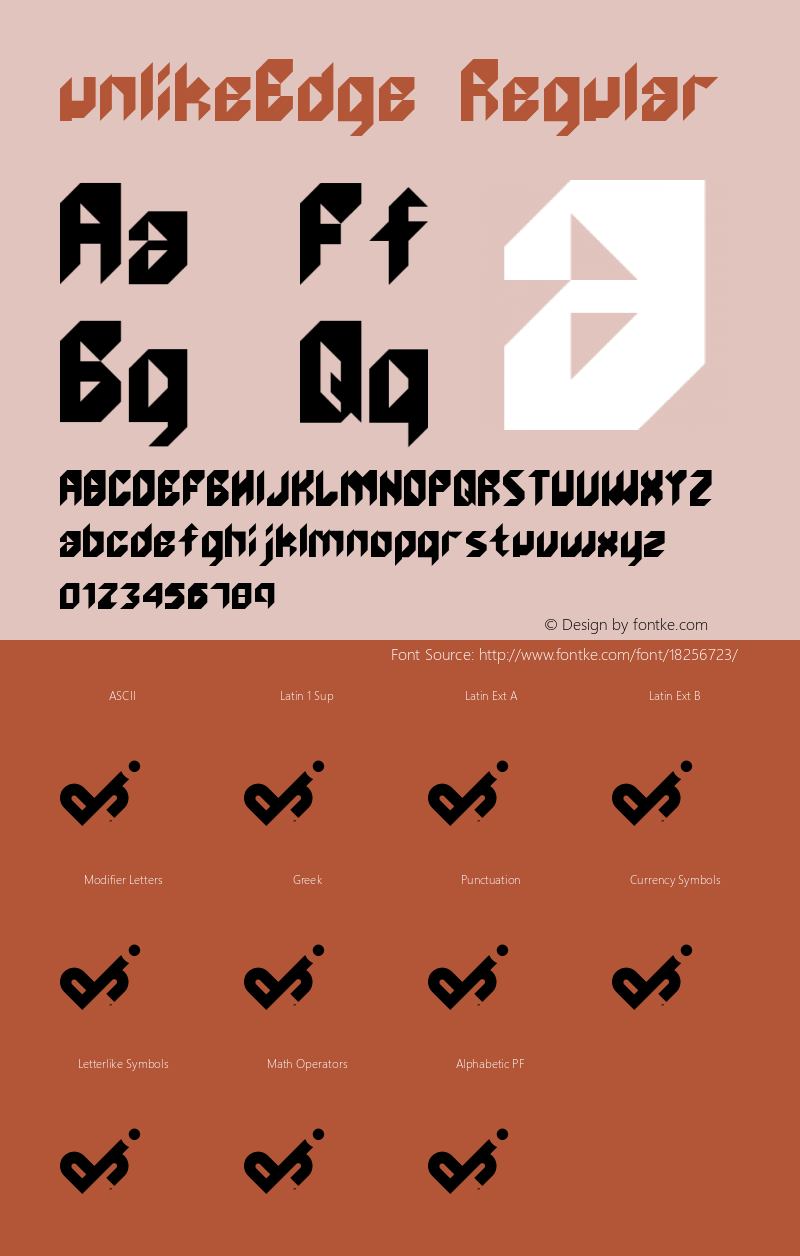 unlikeEdge Regular Version 1.0 Font Sample