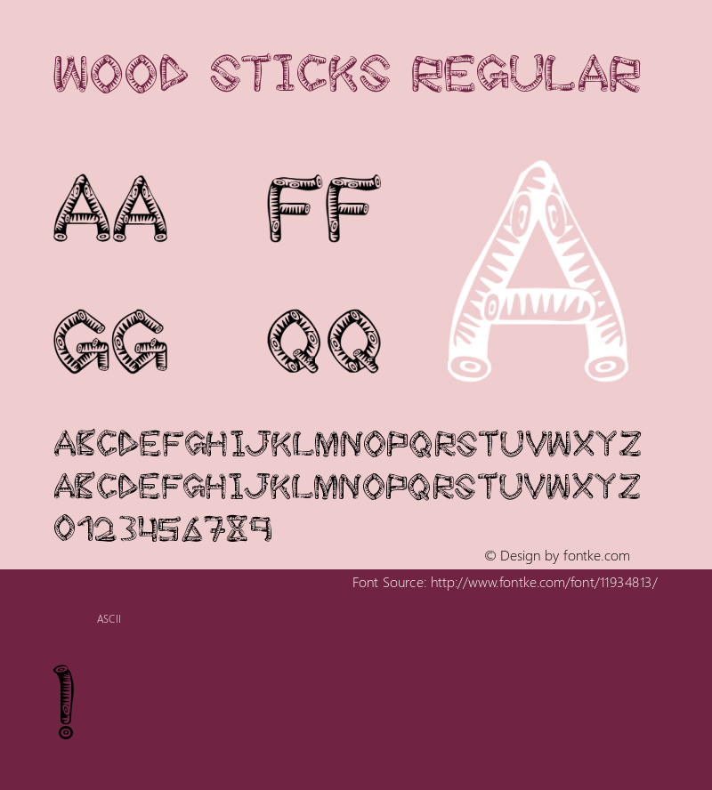 wood sticks Regular Version 1.0 Font Sample