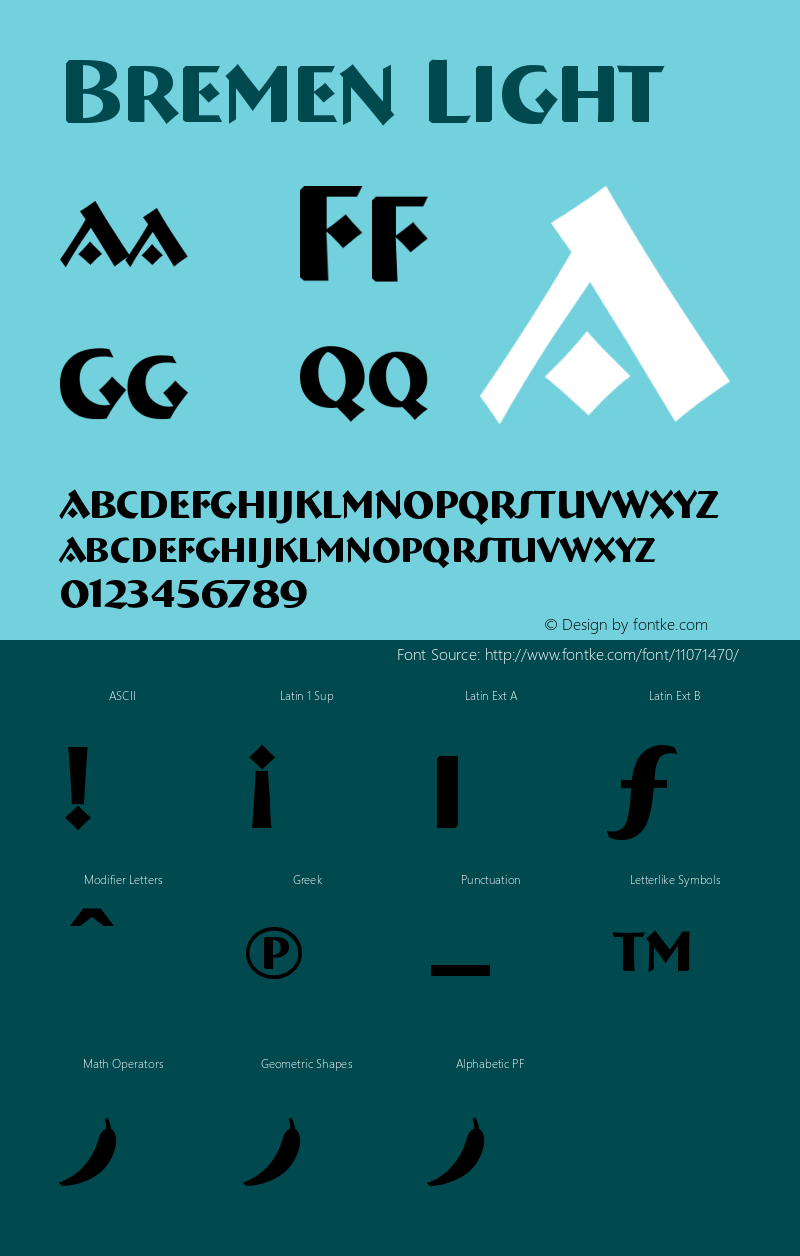 Bremen Light Version 001.000 Font Sample