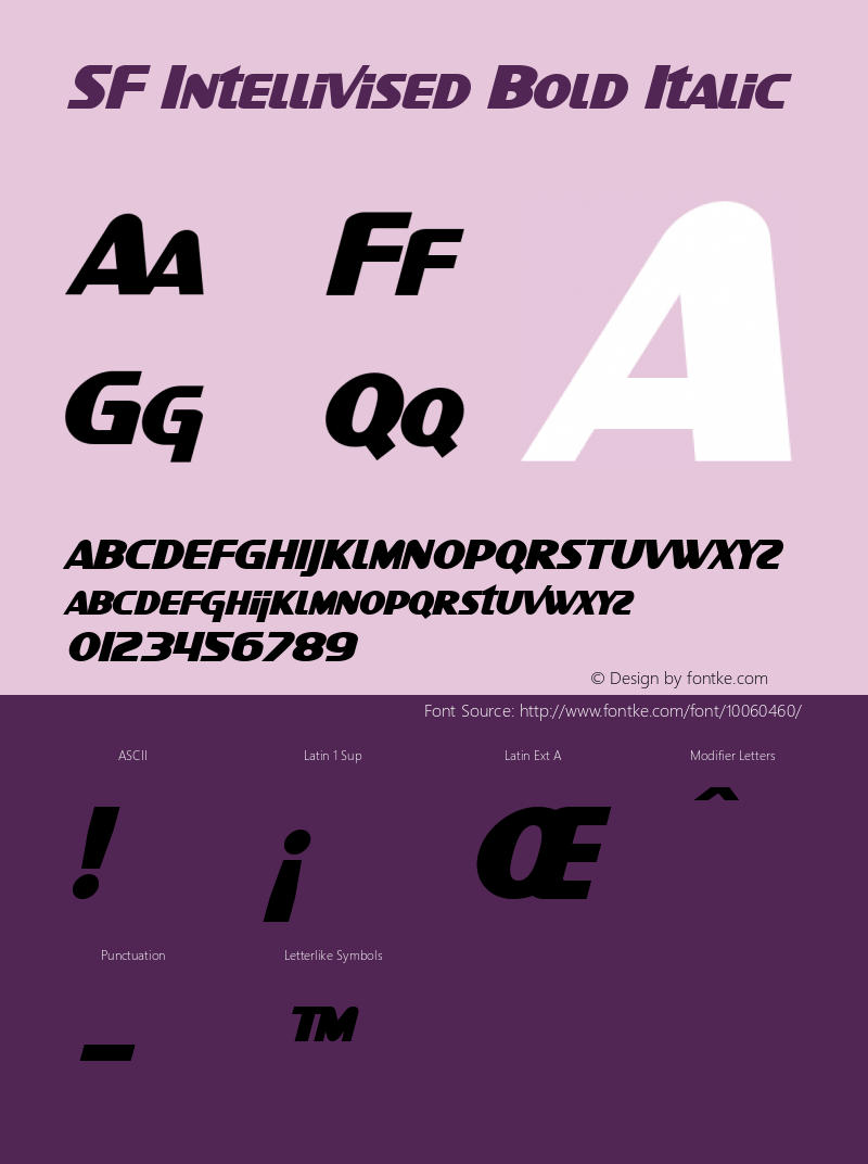 SF Intellivised Bold Italic v1.0 - Freeware Font Sample