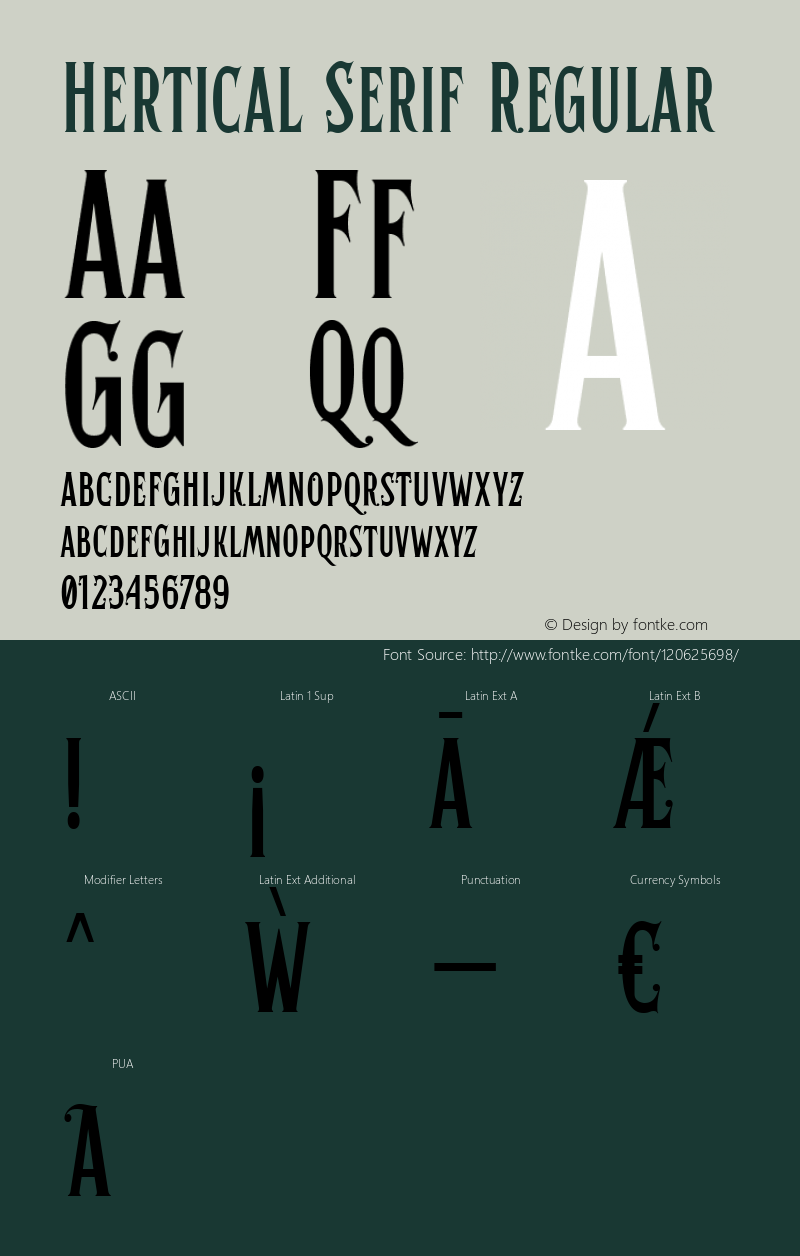 HerticalSerif 1.000 Font Sample