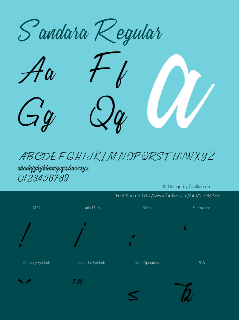 Sandara Version 1.00;October 5, 2019;FontCreator 11.5.0.2422 64-bit Font Sample