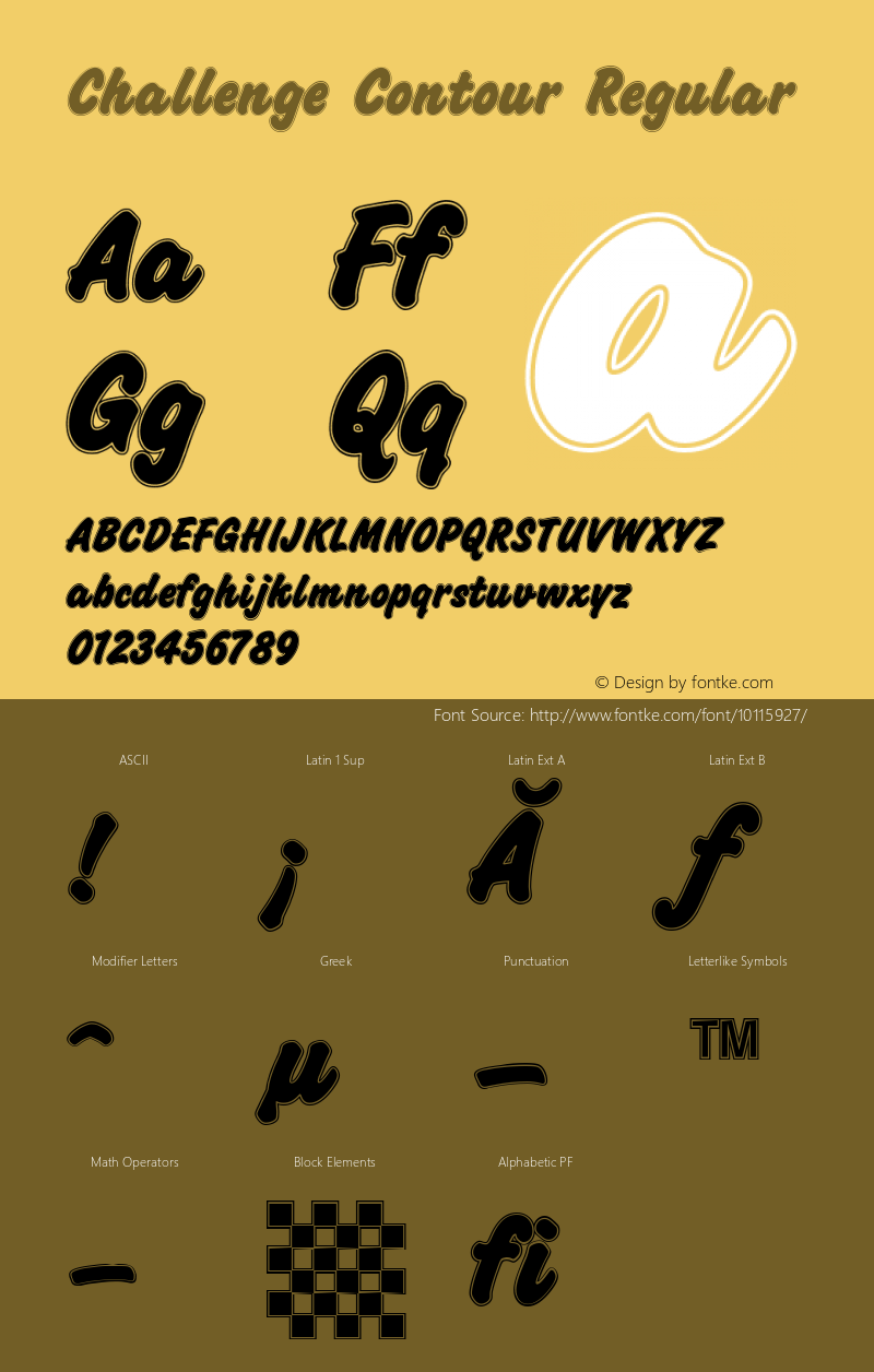 Challenge Contour Regular 001.015 Font Sample